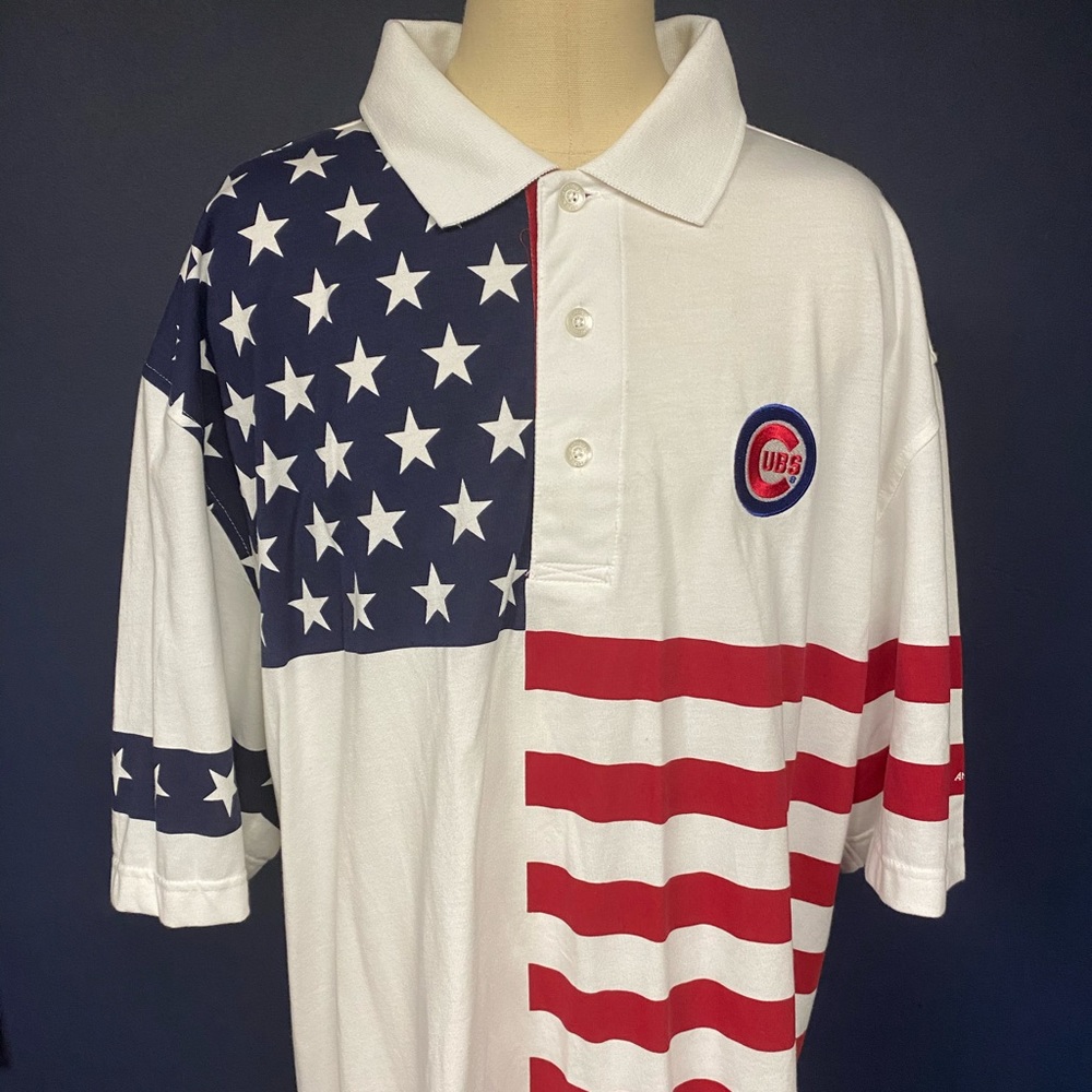 NWT Chicago Cubs American flag polo shirt L
